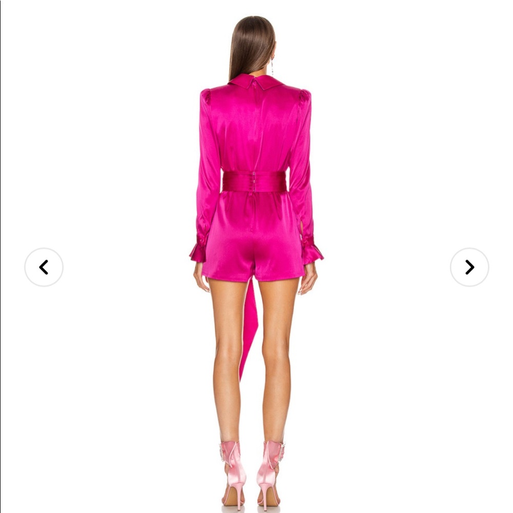 Retrofete Elizabeth Silk Playsuit / Romper Barbiecore - Picture 3 of 9